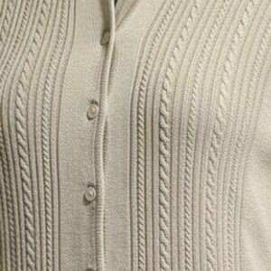 VTG 3X big tall Crystal-Kobe LTD‎ long sleeve button collar cardigan sweater Tan
